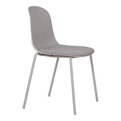 Light Grey Fabric Dining Chairs - Modern Stackable Set of 2