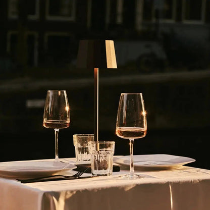 William Mocha Brown Rechargeable Table Lamp | Wireless Charging & 120-Hour Battery Life
