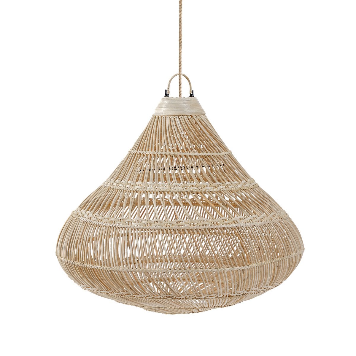 Rattan Pendant Light - Natural Teardrop Shade - Medium