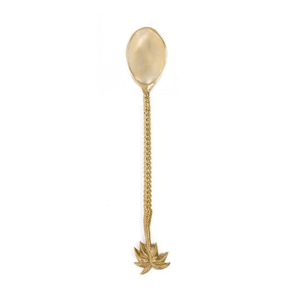 Brass Table Spoon - Gold Palm Tree Design