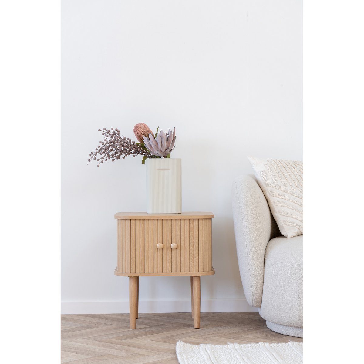 Nikko Side Table - Natural, MDF/Pine, 45x40x50.5 cm
