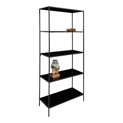 Vita Shelf, 5 shelves, metal, black, 80x36x170 cm