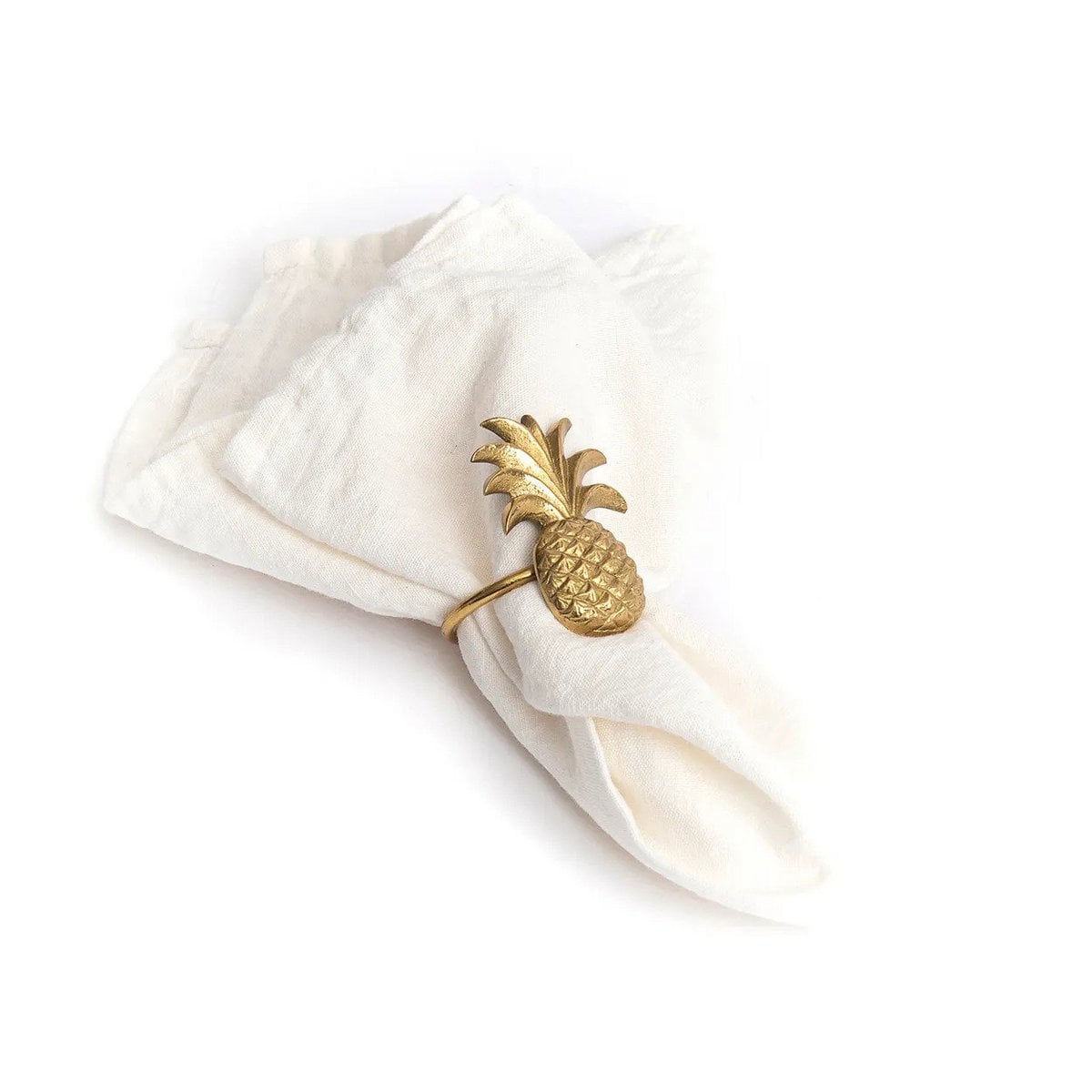 Brass Pineapple Napkin Ring - Gold Finish