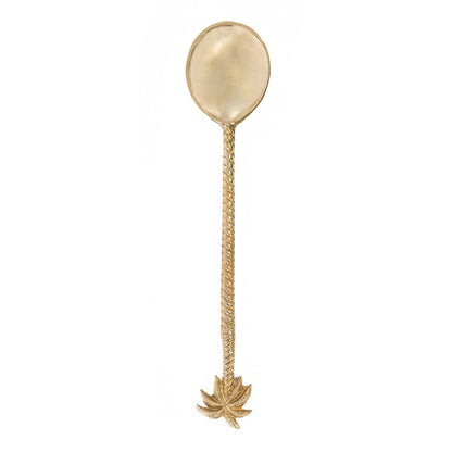 Brass Salad Spoon - Gold Palm Tree Design, Elegant Serveware