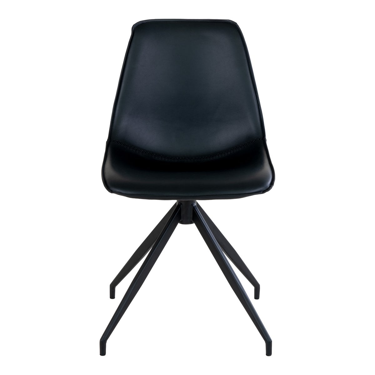 Monaco Dining Chair - Black, PU/Steel, 56x48x86 cm - Set of 2