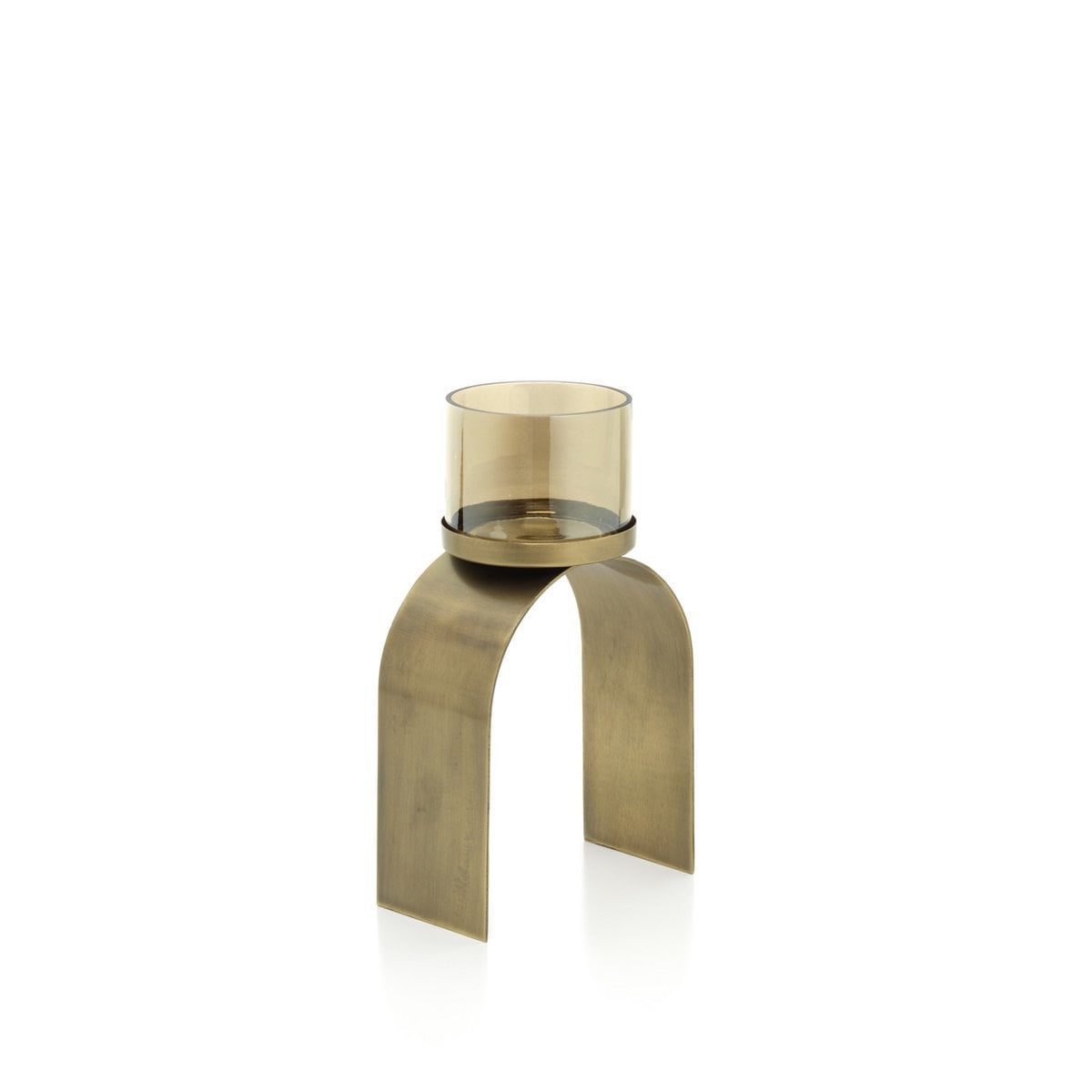 Brass Tea Light Holders - Gold Bow Glow Set of 2