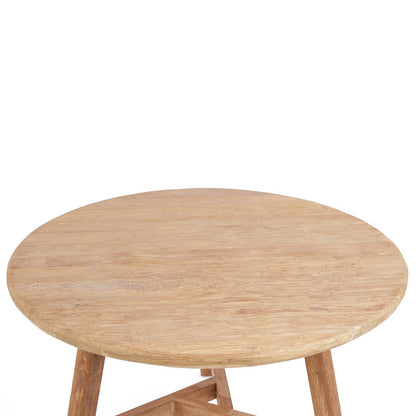 Rustic Teak Wood Dining Table – Upcycled Reclaimed Timber, 120cm
