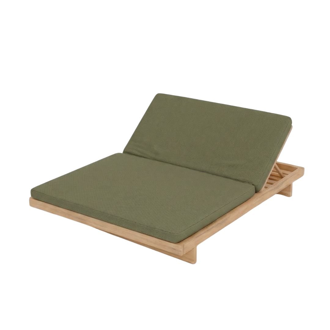 Reclaimed Teak Double Sunbed - Green Alga Outdoor Daybed