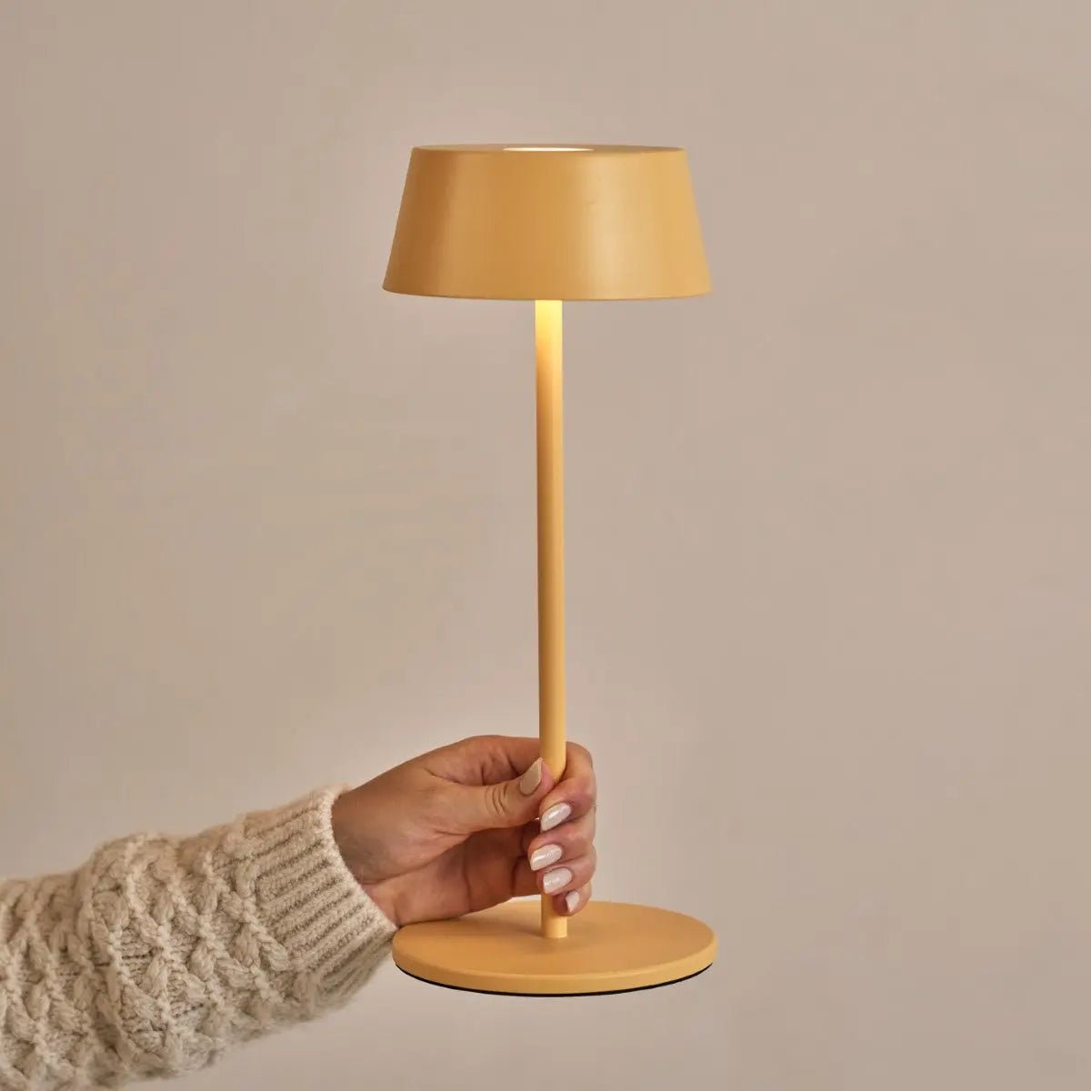 Amber Yellow Table Lamp – Cordless Dimmable LED Light