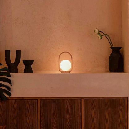 Skye Light Brown Wooden Cordless Lamp | Rechargeable, Dimmable & 3 Light Modes