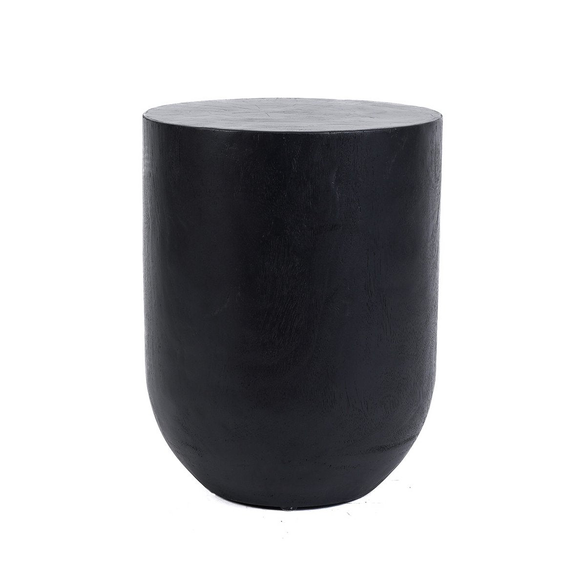 Suar Wood Stool - Black Accent Stool for Modern Interiors