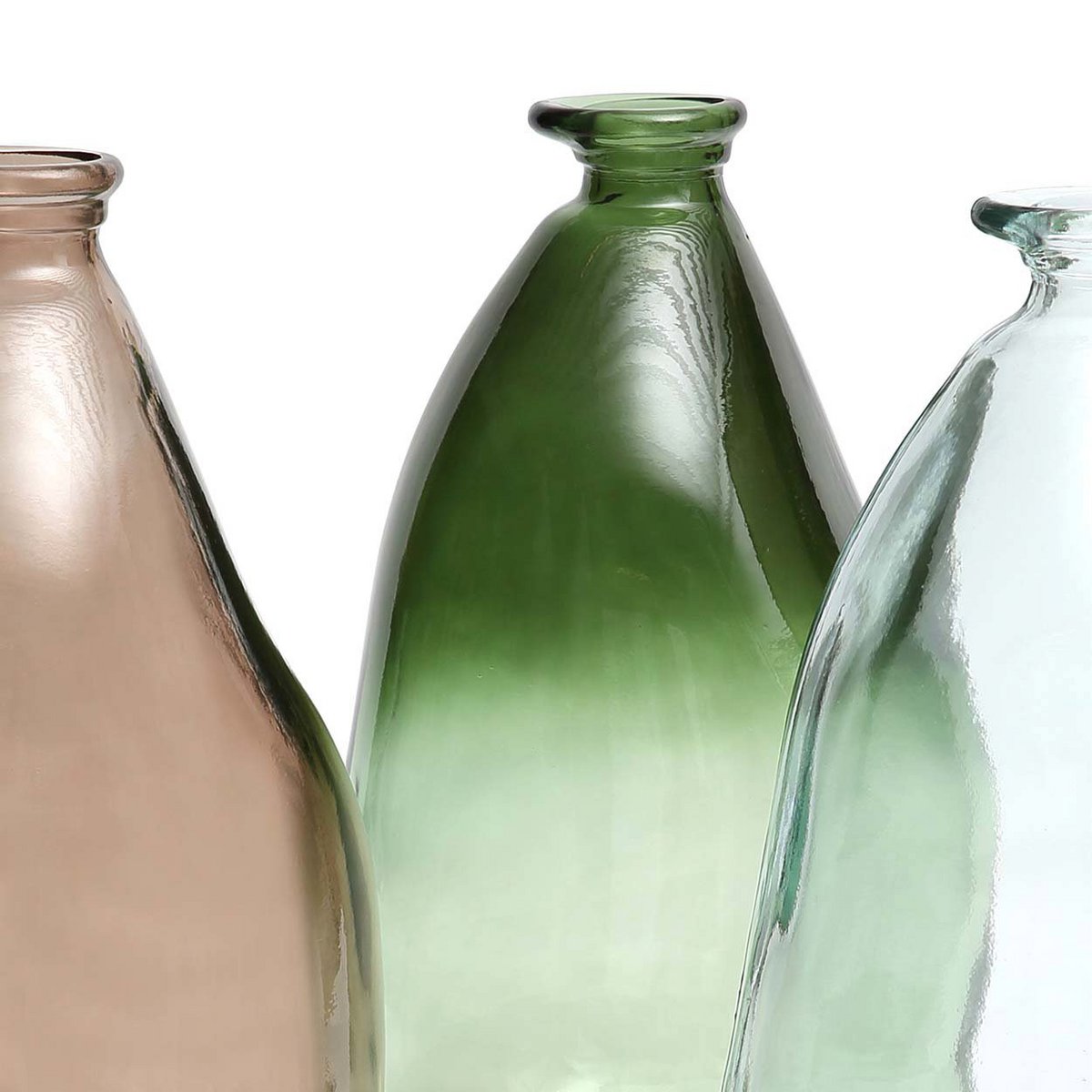 Recycled Glass Vase - Green Shudi Vase for Home Decor