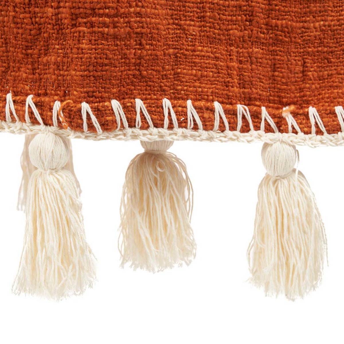 Terracotta Stitch Bed Throw - Textured Woven Cotton, 130x170cm