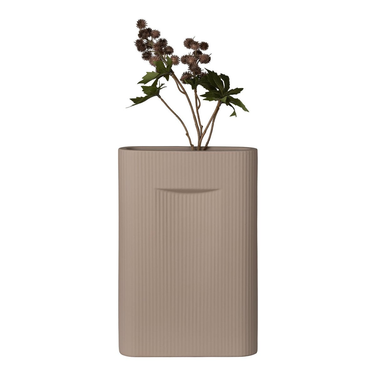 Ceramic Vase - Brown Rustic Vase for Shelves, Tables, Mantels, 24x8.5x35.5cm