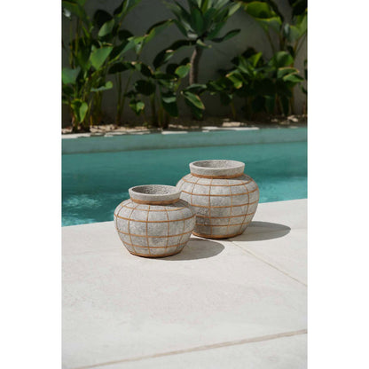 Concrete Vase - Natural Belly Vase for Dried Flowers - Large