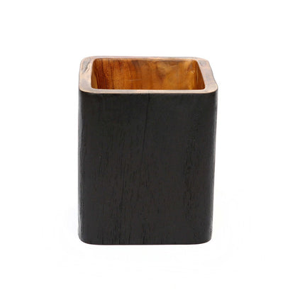Teak Vase Holder Square - The Bondi Holder #2 - Black