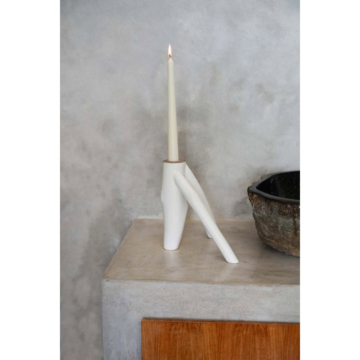 White Twig Candle Holder - Triple Candle Design