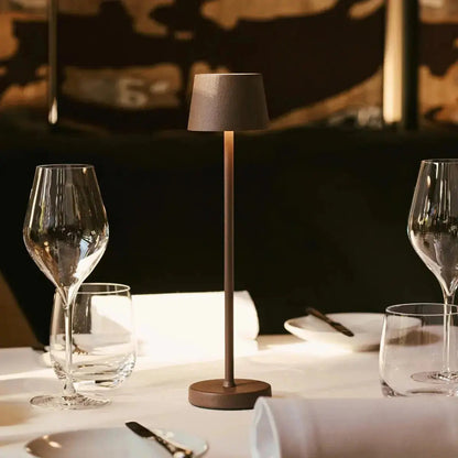 Combi Set Professional | 4 x Vondel Mini Mocha Brown Rechargeable Table Lamps & 1 x Amstel Charging Station