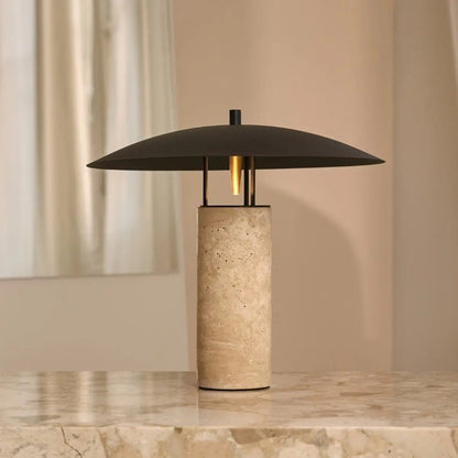 Travertine Table Lamp - Modern Accent Lamp with GU10 Light