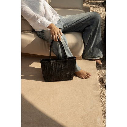 Leather Shopper Bag - Black Everyday Tote for Work & Weekend