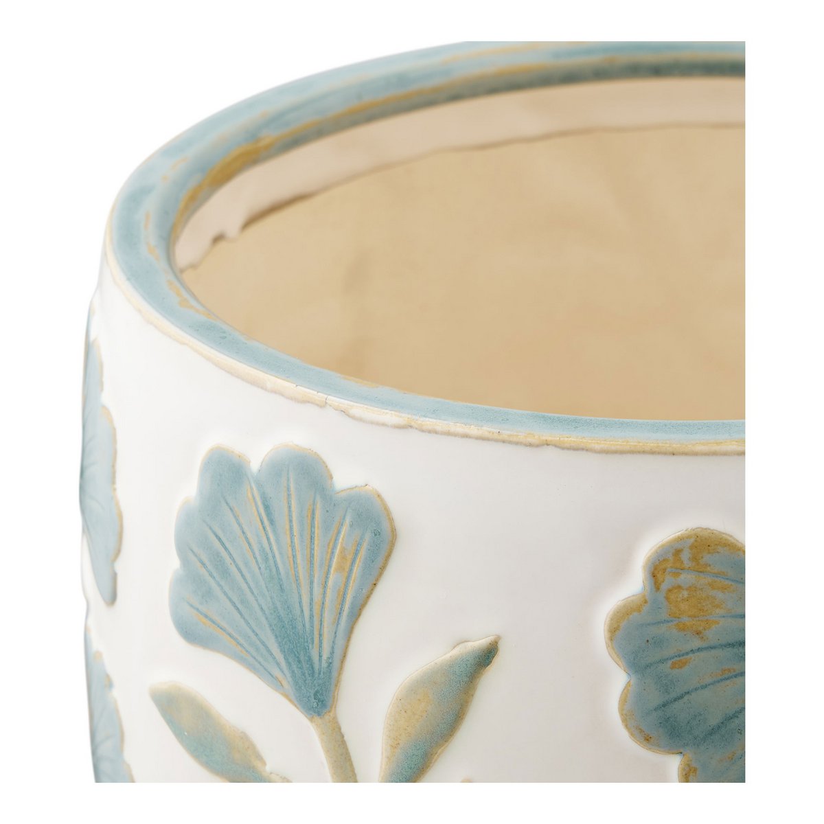 Ceramic Flower Pot - White Mix - 22.5 x 17.5 cm