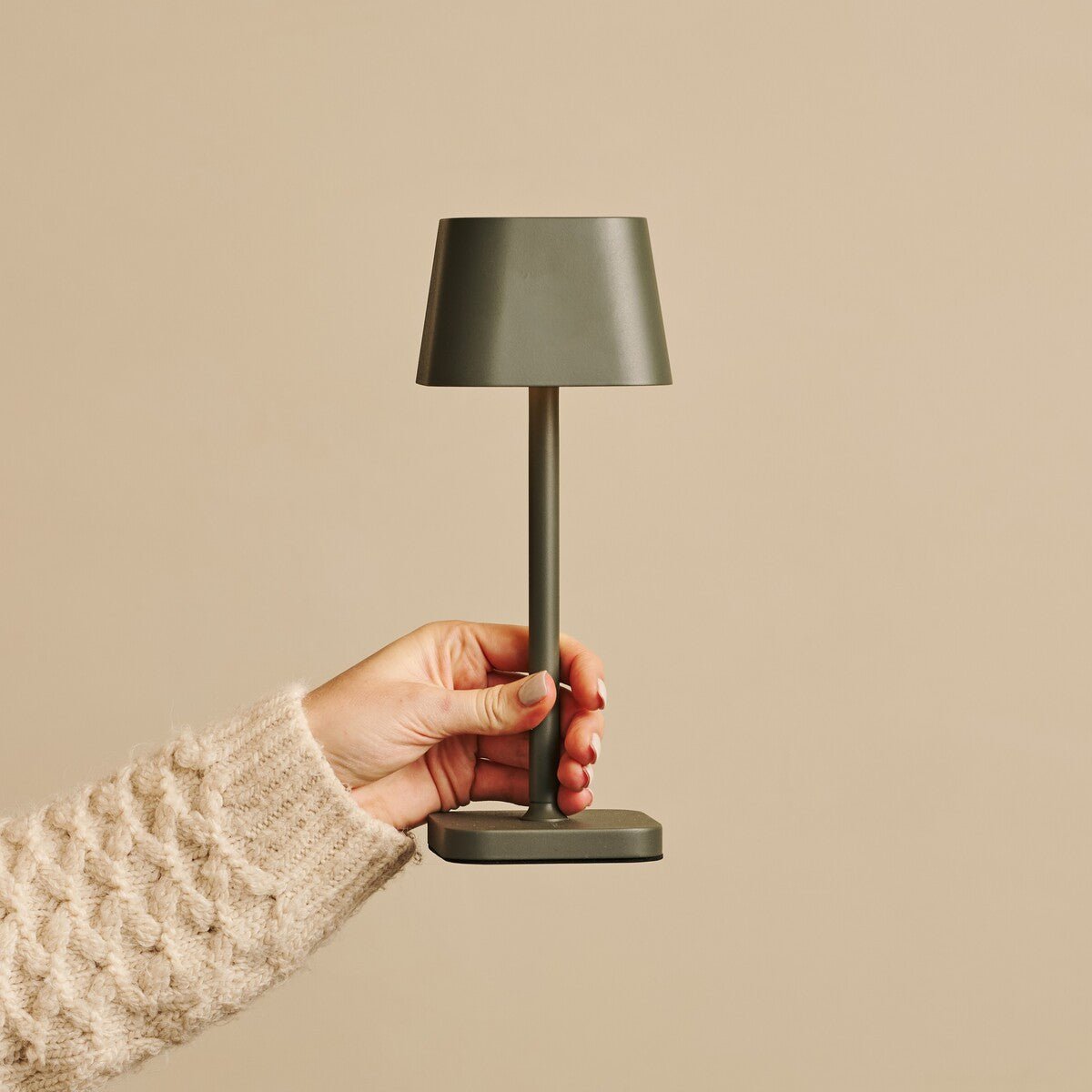 Ava Olive Green Rechargeable Table Lamp | Stylish, Cordless & Dimmable