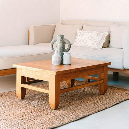 Water Hyacinth Area Rug - Square Boho Brown Rug, 180x115 cm