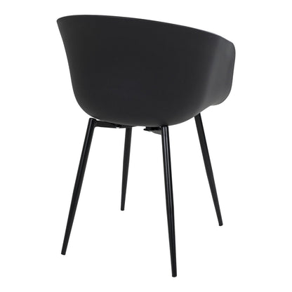 Black Dining Chairs - Modern Steel & PP Set of 2 | Roda