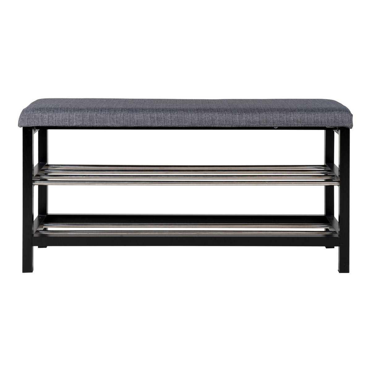 Poplar Storage Bench - Grey Polyester Cushion, 100cm