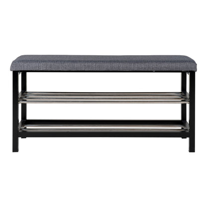 Poplar Storage Bench - Grey Polyester Cushion, 100cm