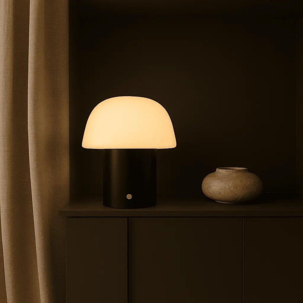 Yannick Black Cordless Table Lamp | Modern, Battery-Powered & Sustainable Design