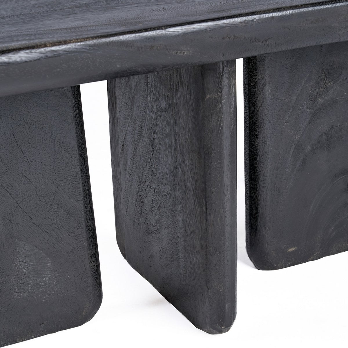 Mango Wood Coffee Table - Modern Black Obsidian Style