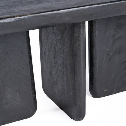 Mango Wood Coffee Table - Modern Black Obsidian Style