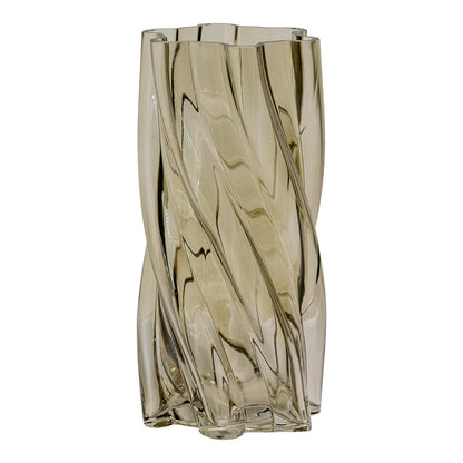 Vase - Vase, verre soufflé à la bouche, vert fumé, ø12,5x25 cm