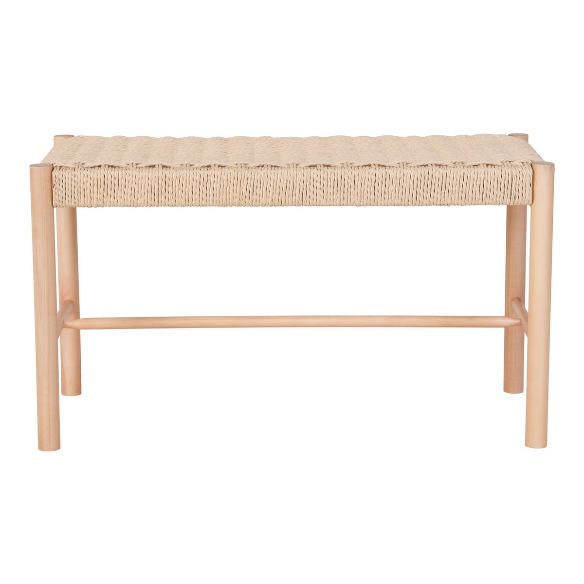 Abano Bench - Natural, Poplar Wood, Paper Cord, 35x80x45cm