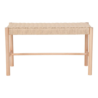 Abano Bench - Natural, Poplar Wood, Paper Cord, 35x80x45cm