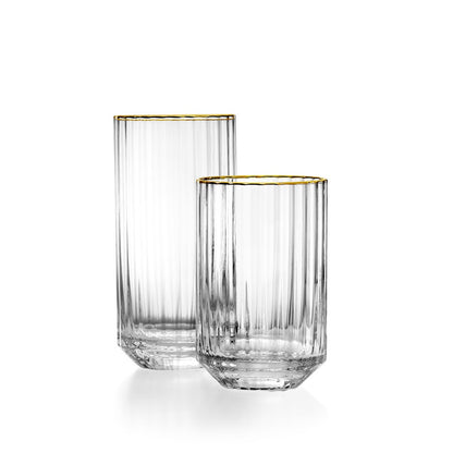 Recycled Glass Highball Glass - Golden Rim Long Drink