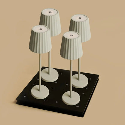 Shadow Grey Rechargeable Table Lamps with Wireless Charging Station