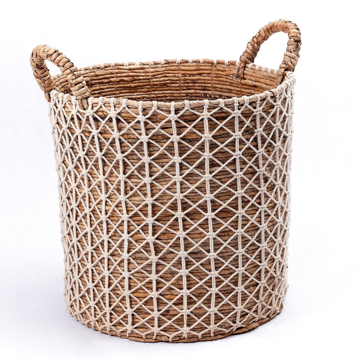 Banana Fibre Boho Storage Basket – Handwoven Laundry & Plant Basket