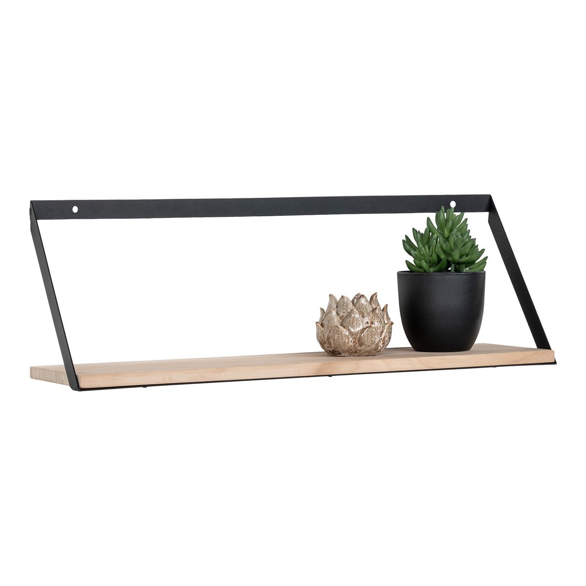 Pinewood Wall Shelf - Natural Wood Floating Shelf - 55x14 cm