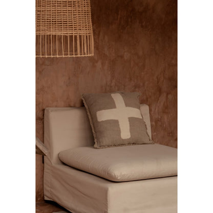 The Ivory Cross Cushion Cover - Natural White - 50x50