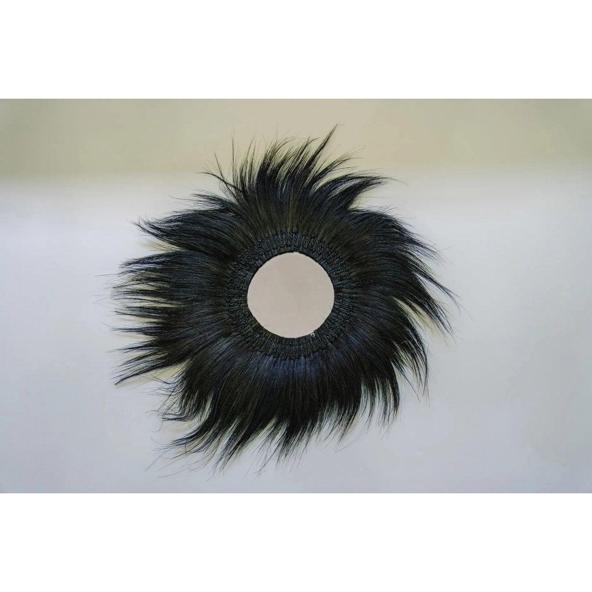 Black Simba Wall Mirror - Natural Grass Decor, Medium Size