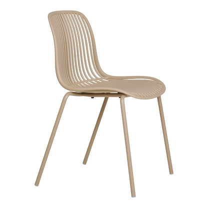 Branson Garden Chair - Sand, Stackable, 55x46.5x82 cm - Set of 4