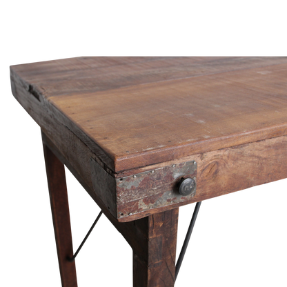 Hardwood Bar Table Brown Foldable - Space-Saving Design