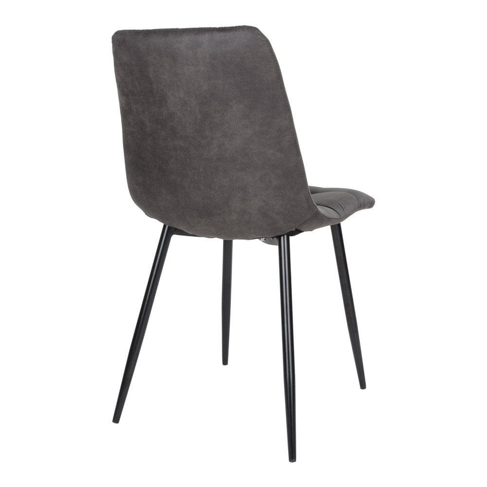 Middelfart Dining Chair - Microfiber, Steel, Grey - Set of 2