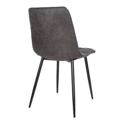 Middelfart Dining Chair - Microfiber, Steel, Grey - Set of 2