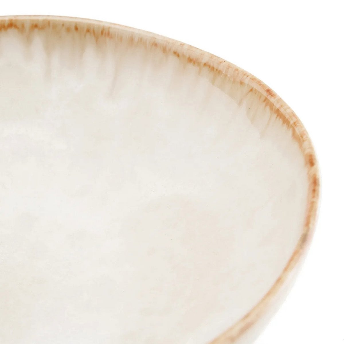 Stoneware Pasta Plate - Cascais Handcrafted Dinner Plate with Burnt Umber Rim