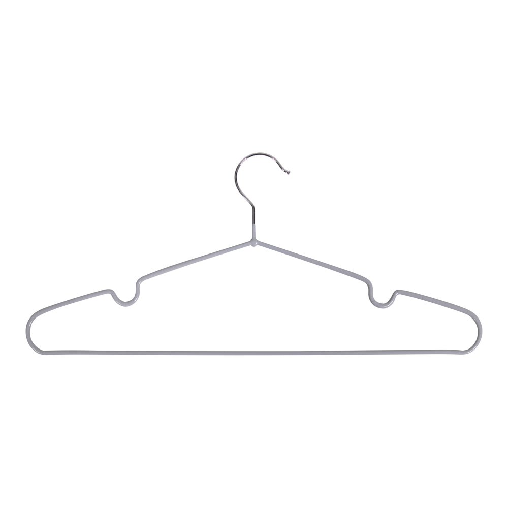 Metal Clothing Hangers - Grey Non-Slip Closet Hangers, Set of 10