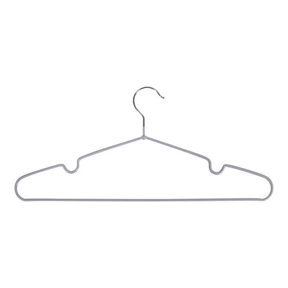 Metal Clothing Hangers - Grey Non-Slip Closet Hangers, Set of 10