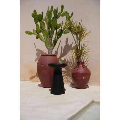 Suar Wood Side Table - Black Modern Accent Table